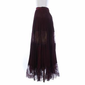 Ameri VINTAGE 20AW UNDRESSED LACE SANDWICH SKIRT ロングプリーツスカート レース切替 ペチスカート付き