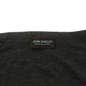 JOHN SMEDLEY ニットカーディガン Vネック 長袖 ハイゲージ ウール S グレー