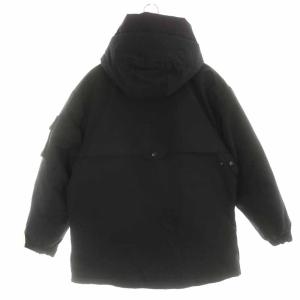 adidas Originals プレミアム ウーブン パーカー ダウンジャケット ハイネック スタンドカラー ジップアップ フード ポケット L 黒 ブラック