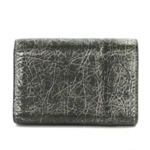 BALENCIAGA ペーパーミニウォレット メタリックエフェクト 三つ折り財布 コンパクトウォレット シルバー OGTI2 391446 D OH