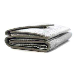 BALENCIAGA ペーパーミニウォレット メタリックエフェクト 三つ折り財布 コンパクトウォレット シルバー OGTI2 391446 D OH