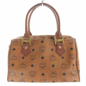 MCM ボストンバッグ ハンドバッグ ミニ レザー ヴィセトス柄 茶 ブラウン