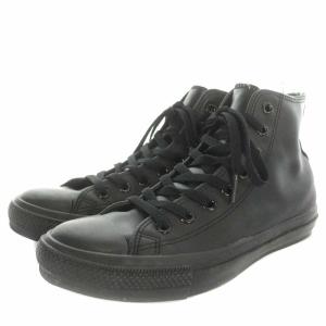 CONVERSE LEA ALL STAR HI BLACK MONOCHROME CHUCK TAYLOR スニーカー ハイカット レザー