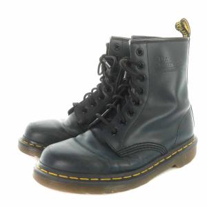 Dr.Martens ミドルブーツ レザー レースアップ ステッチ UK5 24cm 黒 ブラック