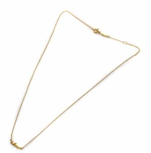 AHKAH プチエクリチュール Love ネックレス ダイヤモンド 0.01ct K18 イエローゴールド