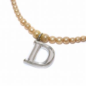 ネックレス ペンダント ロゴトップ フェイクパール ベージュ シルバー OH