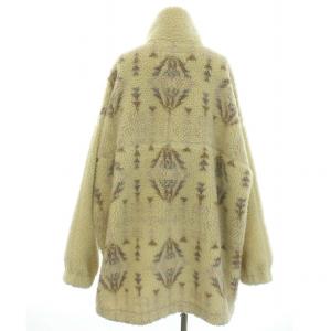 PENDLETON ニコアンド niko and別注 切り替えビッグボアコート アウター ミドル 総柄 F アイボリー