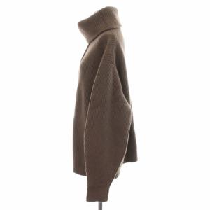 Noble 21AW Ca/W ミドルゲージ 片畦 Zipプルオーバー ニット セーター ウール カシミヤ混 茶 ブラウン 21080240820040