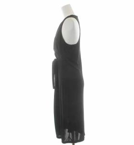 MAX&CO. ワンピース フレア ドレープ ノースリーブ ひざ丈 M 黒 ブラック