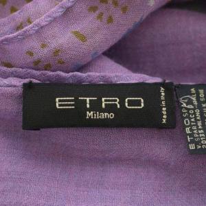 ETRO スカーフ ストール ペイズリー柄 フリンジ 絹 シルク ウール 紫 パープル