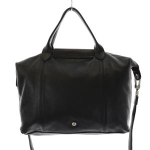 Longchamp ルプリアージュ キュイール DEPOSE ハンドバッグ ショルダーバッグ 2WAY ロゴ レザー 黒 ブラック 1515737001
