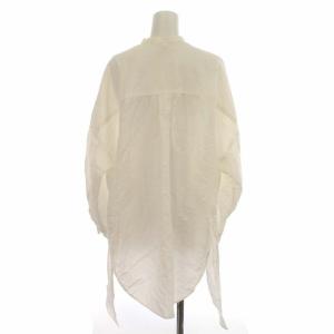 nagonstans 21SS ブラウス シャツ バンドカラー 麻 リネン オーバーサイズ 長袖 38 M 白 ホワイト