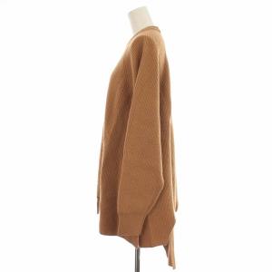 nagonstans 20AW Wool Rib スリット プルオーバー ニット セーター ロング 長袖 ウール アシンメトリー 38 M 茶 ブラウン
