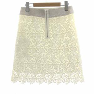 ADORE タイトスカート ミニ ジップフライ レース 36 S 白 ホワイト