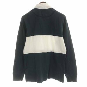 Ron Herman ラガーシャツ ポロシャツ コットン バイカラー 長袖 S 紺 ネイビー 白 ホワイト