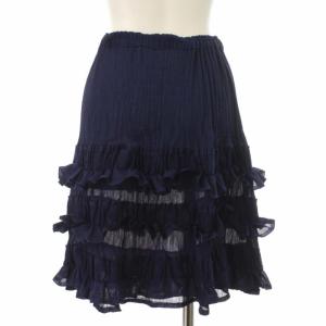 me ISSEY MIYAKE イージースカート フリル プリーツ ひざ丈 紫 パープル