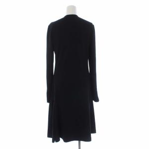 Salvatore Ferragamo 長袖 ロングワンピース クルーネック ウール 38 ブラック