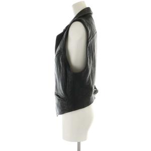 ISSEY MIYAKE レザーベスト 羊革 ラムレザー L ブラック