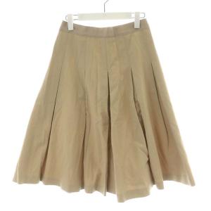 MARGARET HOWELL フレアスカート プリーツスカート ひざ丈 コットン 2 M ベージュ