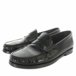 コインローファー スリッポン レザー ローヒール 40 ブラック