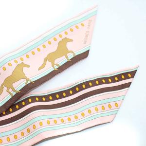 HERMES ツイリー SEQUENCES シーケンス スカーフ 馬 ピンク