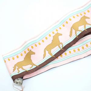 HERMES ツイリー SEQUENCES シーケンス スカーフ 馬 ピンク