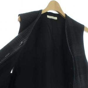 OLD JOE ベスト ジレ チェック リネン シルク混 チャコールグレー