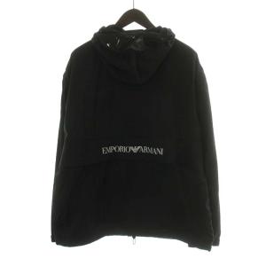 EMPORIO ARMANI WATER REPELLENT ブルゾン ジャケット フード ナイロン ロゴ 56 XL 黒 ブラック 3H1B93 1NXGZ