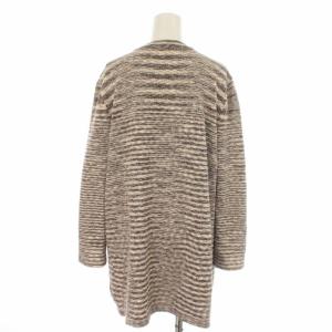 MISSONI カーディガン ニット 総柄 ロング ウール混 麻混 リネン混 長袖 42 M ベージュ マルチカラー