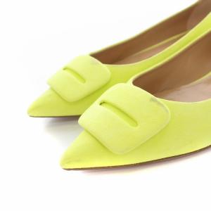 PELLICO アニマ10 ANIMA10 パンプス ポインテッドトゥ ローヒール スエード 36 23.0cm 黄 イエロー 0036