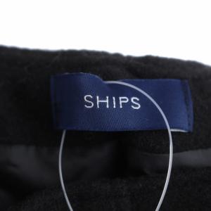 SHIPS ウーレットサーキュラースカート ロング フレア M 黒 ブラック 313-25-0487