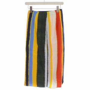 TORY BURCH ラップスカート ミモレ丈 ストライプ 金ボタン 00 XXS マルチカラー