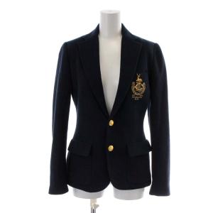 テーラードジャケット 紺ブレ 金ボタン 刺繍 コットン 0 XS 紺 ネイビー 211505747001