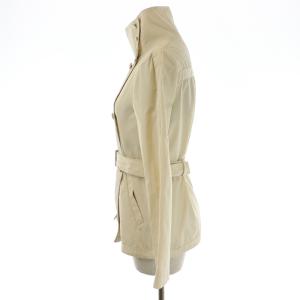 Alexander McQueen スタンダカラーコート ジャケット ミドル ダブル ベルト 38 M オフホワイト アイボリー