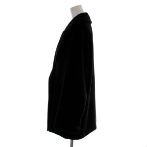 Max Mara 白タグ チェスターコート ミドル丈 ダブル ウール カシミヤ混 40 M 黒 ブラック