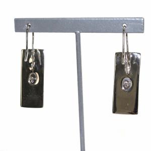 Christian Dior トロッター ピアス プレート ナンバリング フック 黒 ブラック シルバー