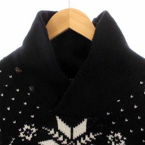 POLO RALPH LAUREN セーター ニット カシミヤ混 総柄 長袖 L 黒 ブラック 緑 白