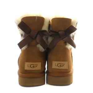 UGG australia ミニ ベイリー ボウ II ムートンブーツ ショートブーツ リボン 25.0cm 茶 ブラウン 1016501