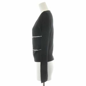 Harrods ニット セーター カットソー 薄手 長袖 カシミヤ混 絹 シルク混 ウール混 黒 ブラック