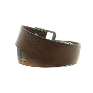 DIESEL ベルト レザー ハトメ ロゴ 90/36 茶 ブラウン