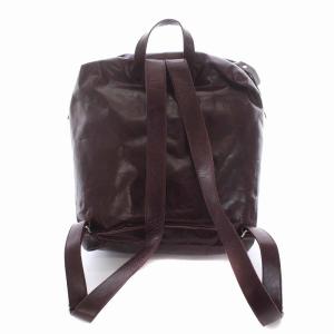 m0851 リュックサック デイパック レザー 赤茶 ボルドー