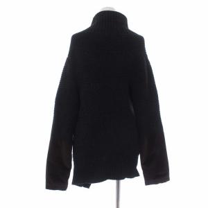 CELINE 長袖 ニットカーディガン ウール 変形 S チャコール ブラウン 茶