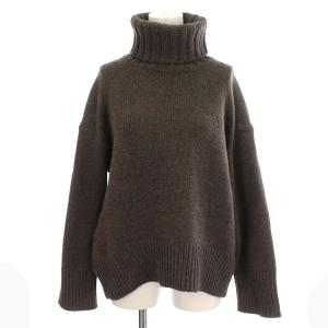 19AW ニット タートルネック ウール セーター 長袖 S 茶 ブラウン