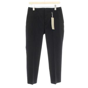 パンツ スラックス ウール混 コットン 2 M 黒 ブラック