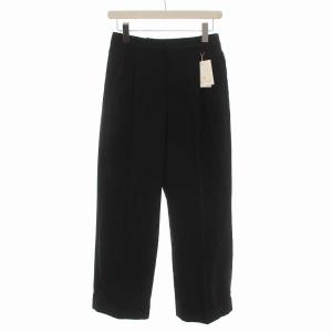 ストレート パンツ スラックス 9分丈 38 M ブラック 黒