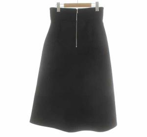 ADORE フレアスカート ジップフライ マキシ ロング 38 S 黒 ブラック 531-7120305