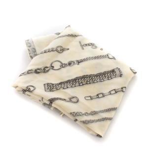 CHAINES COURMETTES スカーフ シルク フランス製 クリーム色