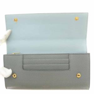 CELINE ラージフラップマルチファンクション 長財布 二つ折り レザー グレー