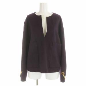 ADORE セットアップ 上下 カットソー スキッパー 長袖 タイトスカート ミモレ ロング ウール 38 M 紫 パープル