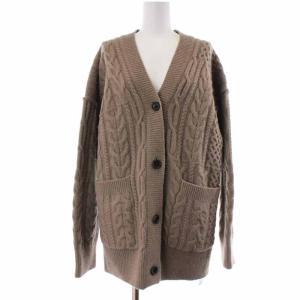 21AW ハミルトンアルパカケーブルカーディガン 長袖 茶 ブラウン